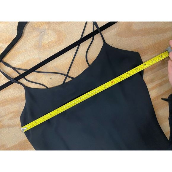 Lenovia USA Lace-Up Back Scoop Neck Spaghetti Straps Slip Dress Black Sz Large - Picture 11 of 14